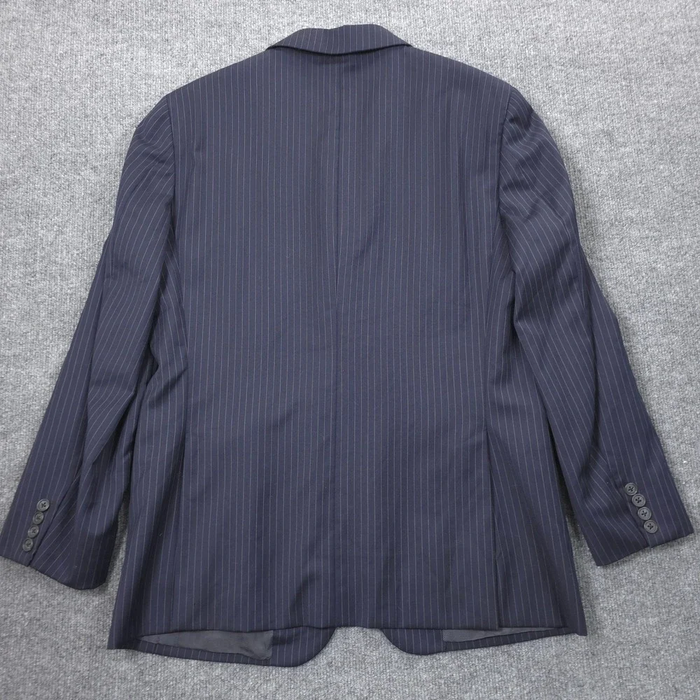 Loro Piana Suit Mens 40S W34 Navy Blue Pinstripe Wool Two Piece Bemberg Lining